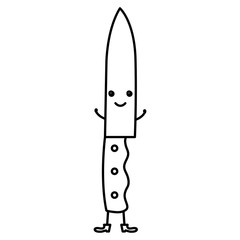 kitchen knife kawai character vector illustration design