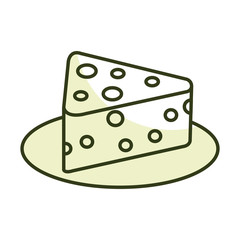 fresh cheese piece icon vector illustration design