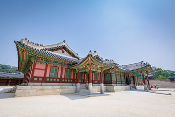 Naklejka premium Changdeok Palace or Changdeokgung on Jun 17, 2017 in summer season, Seoul, republic Korea, Korea