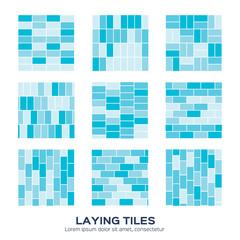 Man tiling a wall in the room