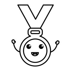 medal award kawaii character vector illustration design