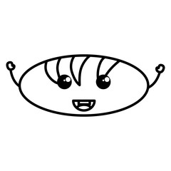 delicious bread kawaii character vector illustration design