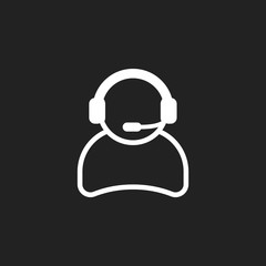 Operator with microphone vector icon. Operator in call center illustration.