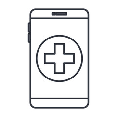 Fototapeta premium smartphone device with medical app vector illustration design