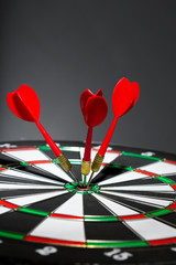 Success hitting target, aim goal achievement concept