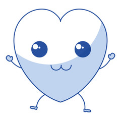 heart cardiology kawaii character vector illustration design