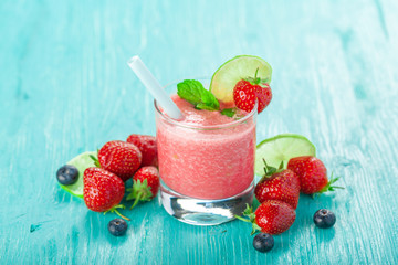 healthy berry smoothie in glass