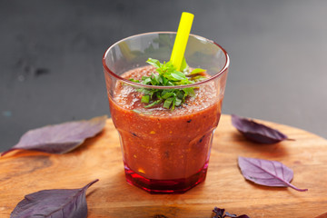 Healthy domestic tomato juice