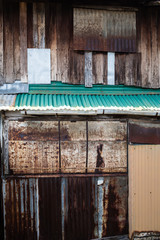 Fototapeta na wymiar Rusty corrugated iron metal texture background, Wood texture