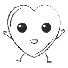 heart cardiology kawaii character vector illustration design