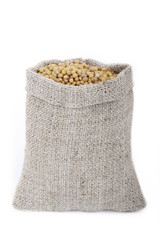 seed of mustard in sack isolated