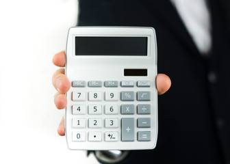 Businessman with a calculator
