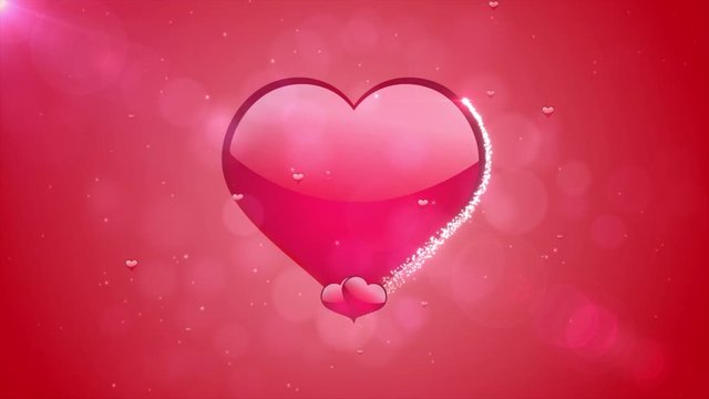 4k Romantic flying red love heart wedding background Seamless loop .
