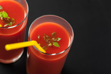 Tomato juice with tomatoes