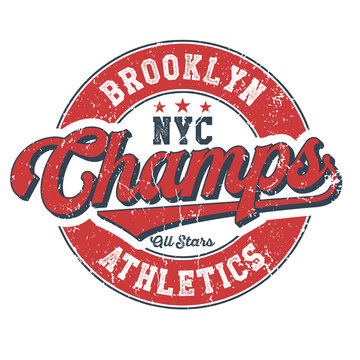 Brooklyn Athletics, NYC Champs Vintage T-shirt Design