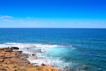 Rocky shore on a sunny day in Sardinia