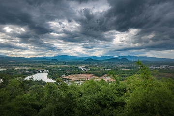 Fototapeta na wymiar Aerial View mountain in Chiang Rai