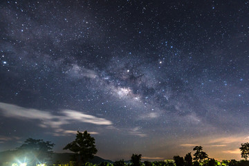 Fototapeta na wymiar Milky Way in the dark night