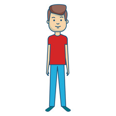 young man model avatar character vector illustration design