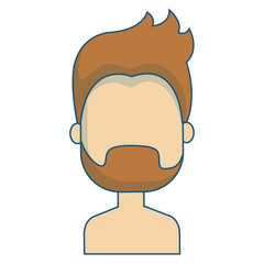 young man shirtless avatar character vector illustration design