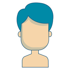 young man shirtless avatar character vector illustration design