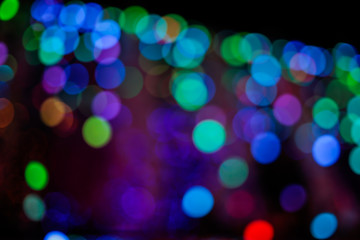 Abstract circular bokeh at night background.