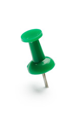 close up of a pushpin on white background