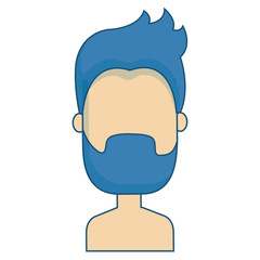 young man shirtless avatar character vector illustration design
