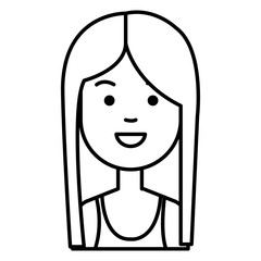 beautiful and young woman character vector illustration design