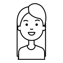 beautiful and young woman character vector illustration design