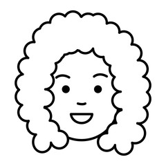 beautiful and young woman head character vector illustration design