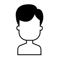 young man shirtless avatar character vector illustration design