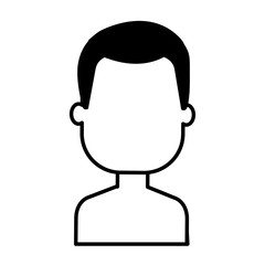 young man shirtless avatar character vector illustration design