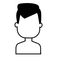 young man shirtless avatar character vector illustration design