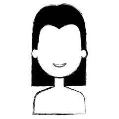 beautiful and young woman shirtless character vector illustration design