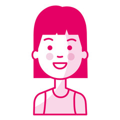 beautiful and young woman character vector illustration design