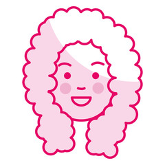 beautiful and young woman head character vector illustration design