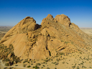 Drone aerial view photography from Spitzkoppe, Namibia