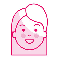 beautiful and young woman head character vector illustration design