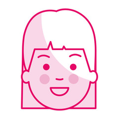 beautiful and young woman head character vector illustration design