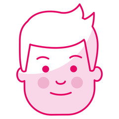 young man head avatar character vector illustration design