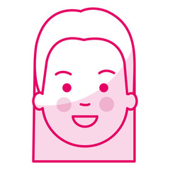 beautiful and young woman head character vector illustration design