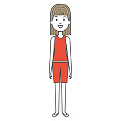 beautiful and young woman character vector illustration design