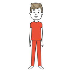 young man model avatar character vector illustration design