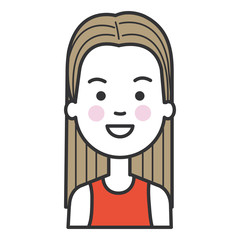 beautiful and young woman character vector illustration design