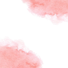 Hand drawn watercolor pink card texture isolated on the white background. Vector.