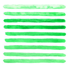 Vector hand painted watercolor green texture strokes isolated on the white background - 163658664