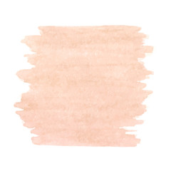 Hand drawn watercolor peach pink texture isolated