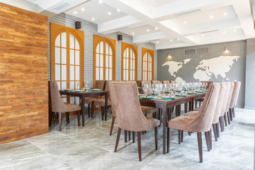 Served table in restaurant