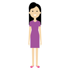 beautiful and young woman character vector illustration design